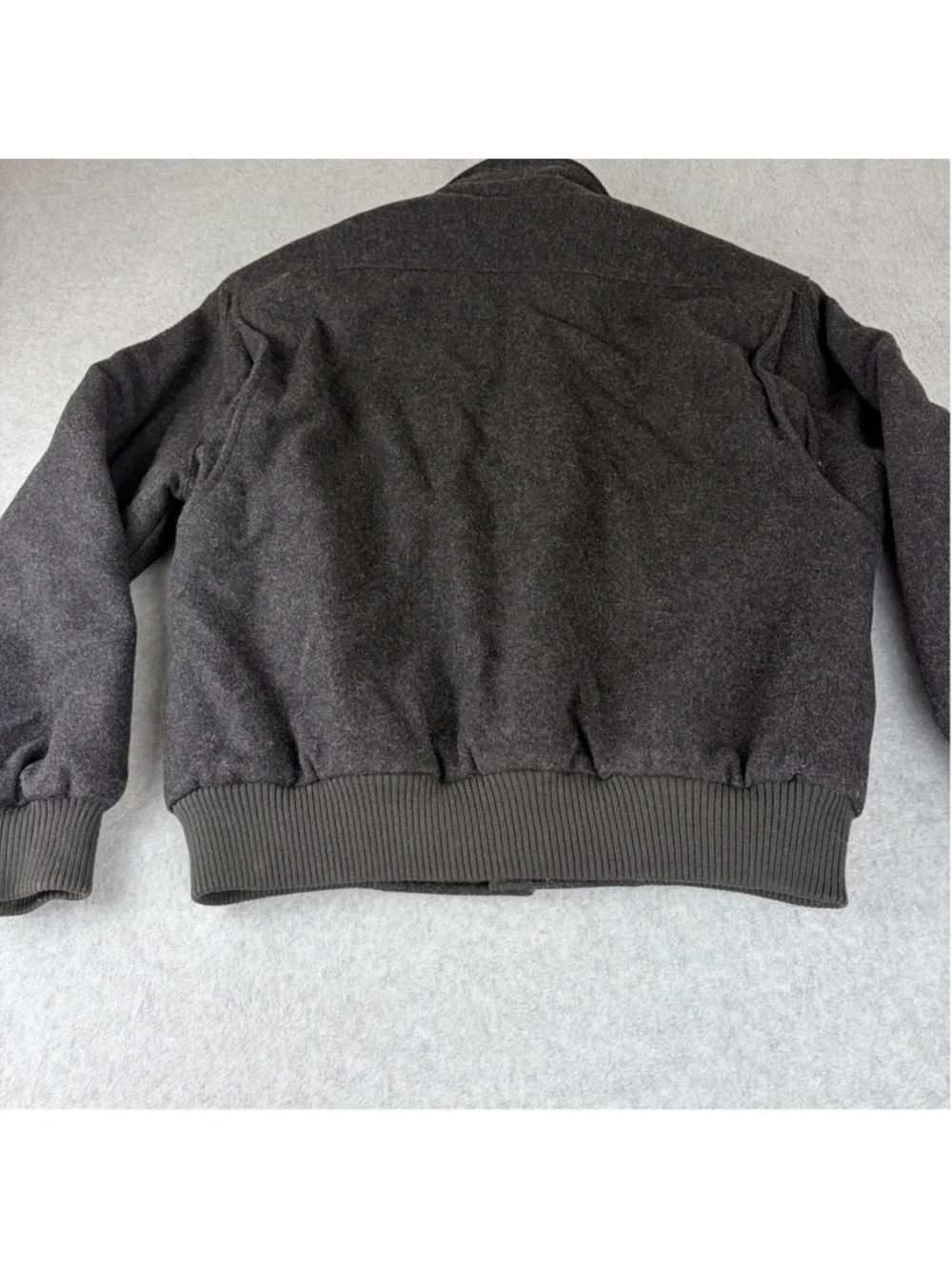 MEMBERS ONLY Wool Bomber Jacket Men’s Size 42 Gray Full Zip Made in Hong Kong
